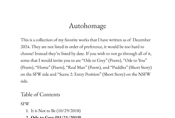 write poems and prose pieces of any topic